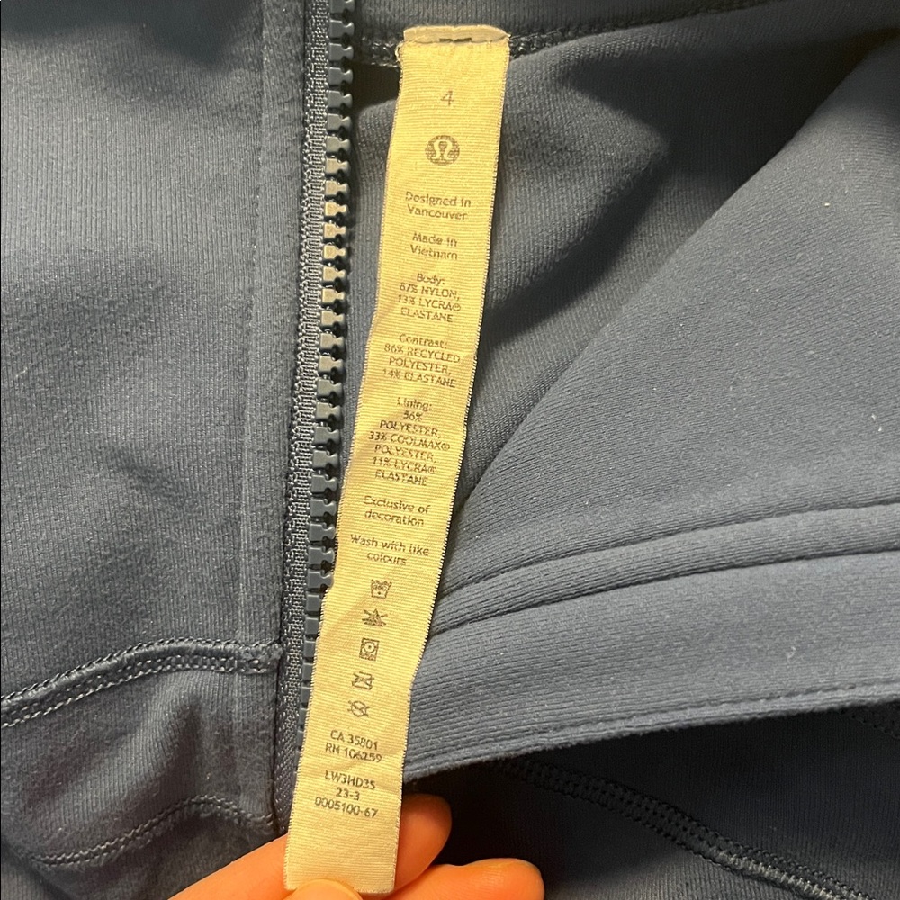 Lululemon Athletica Navy Zip-Up Jacket - Picture 2 of 2